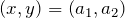 (x,y)=(a_1,a_2)