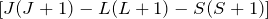 \left[J(J+1)-L(L+1)-S(S+1)\right]