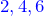 \textcolor{blue}{2,4,6}