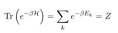 分配関数とトレースの関係Z=Tr(exp(-βH))=Σexp(-βEk)の証明