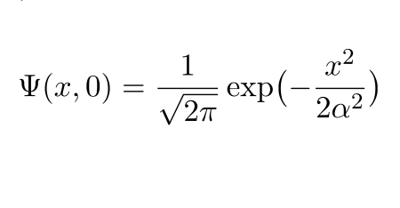 【フーリエ変換】ガウス関数で表された波動関数（ガウス関数のフーリエ変換）