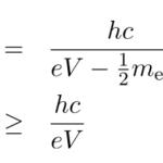 連続X線の発生原理・短波長端の計算