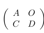 【行列式】det(A O C D)=det(A B O D)=det(A)det(B)の証明