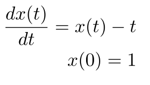 【ラプラス変換】x'=x-t の初期値問題のラプラス変換による解法